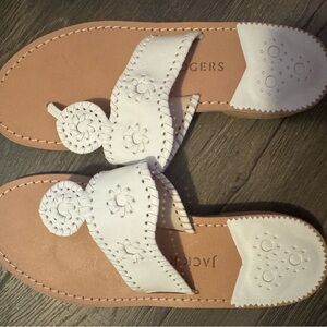 Jack Rogers White and Tan Sandals